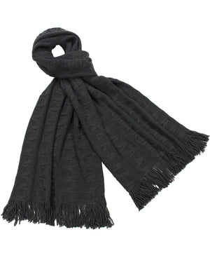 Wheat Ear Fashion Cashmere-Feel Knitted Tassel Ends Long Scarf