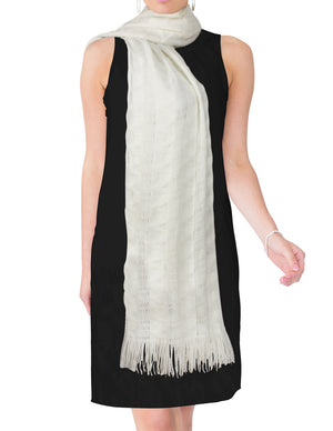 Wheat Ear Fashion Cashmere-Feel Knitted Tassel Ends Long Scarf