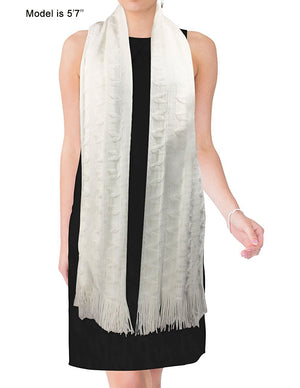 Wheat Ear Fashion Cashmere-Feel Knitted Tassel Ends Long Scarf