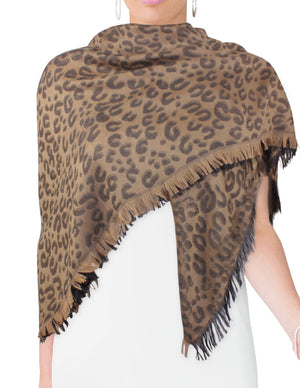 Leopard Lover Super Soft Rayon Large Square Scarf Shawl