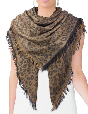 Leopard Lover Super Soft Rayon Large Square Scarf Shawl