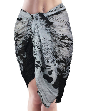 Street Style Rose Flower Leopard Print Chain Link Long Scarf