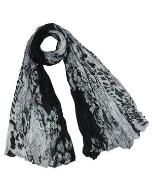 Street Style Rose Flower Leopard Print Chain Link Long Scarf