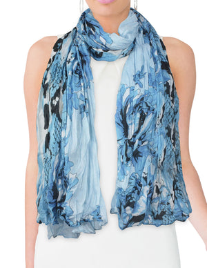Street Style Rose Flower Leopard Print Chain Link Long Scarf