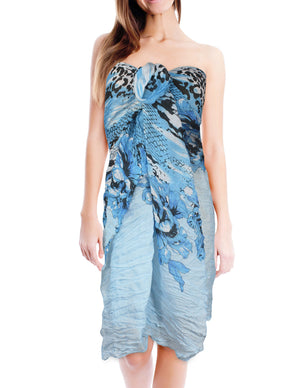 Street Style Rose Flower Leopard Print Chain Link Long Scarf