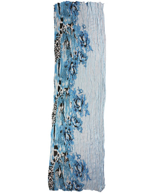 Street Style Rose Flower Leopard Print Chain Link Long Scarf