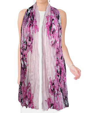 Street Style Rose Flower Leopard Print Chain Link Long Scarf
