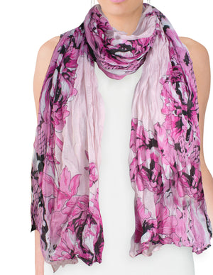 Street Style Rose Flower Leopard Print Chain Link Long Scarf
