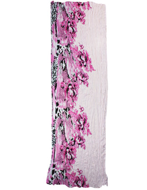 Street Style Rose Flower Leopard Print Chain Link Long Scarf
