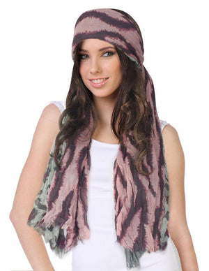 City Jungle Zebra Leopard Print Triple Layer Long Scarf Shawl