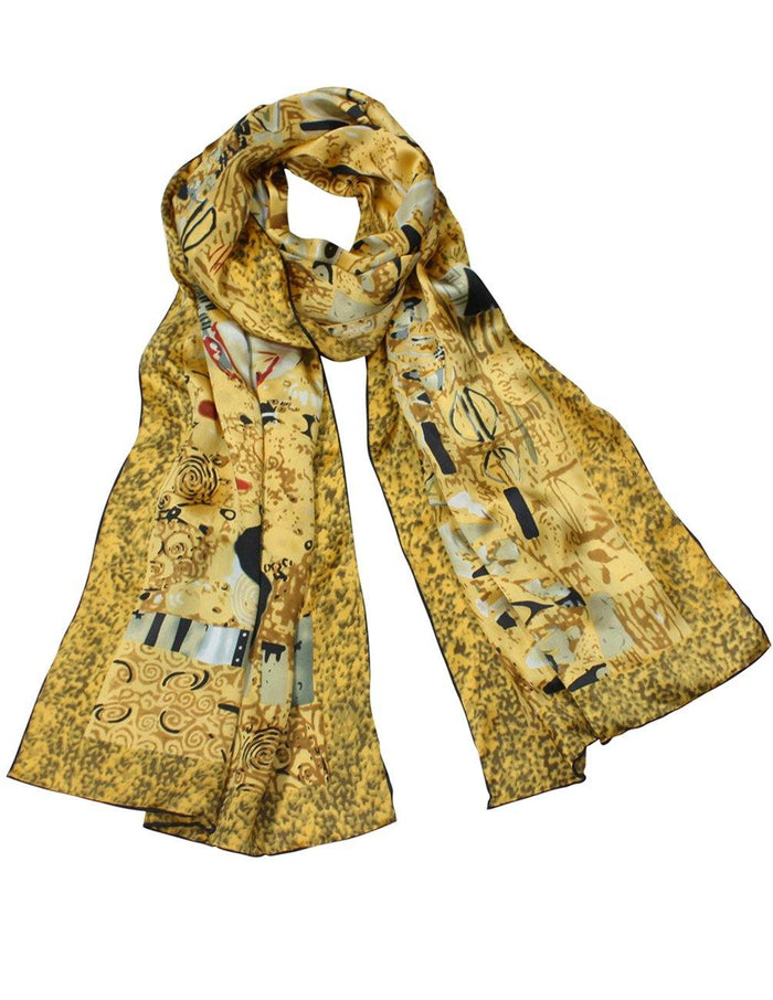 100% Luxury Long Silk Scarf - Gustav Klimt's Artwork