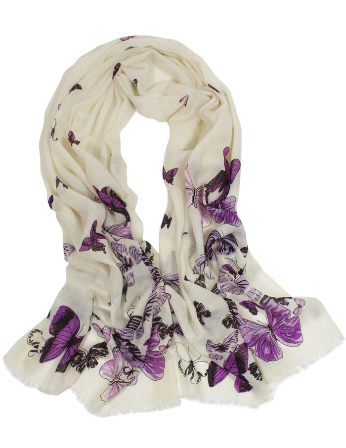 100% wool Scarfs Wraps and Shawls Dancing Butterflies