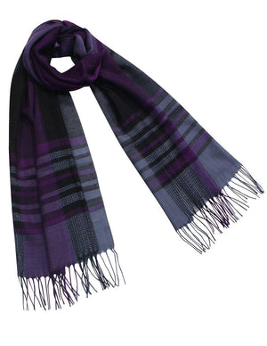 100% wool Scarfs Wraps and Shawls Mesh Plaid/Awning Striped - Dahlia