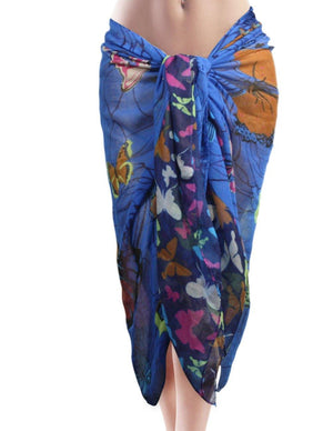 Brilliant Butterfly Rose Flower Imprint Long Scarf Shawl Sarong