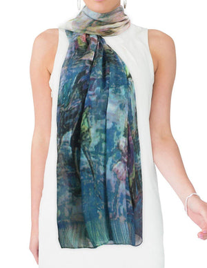 Ancient Village Life Reviving Morning Market Square Scarf Shawl - Dahlia