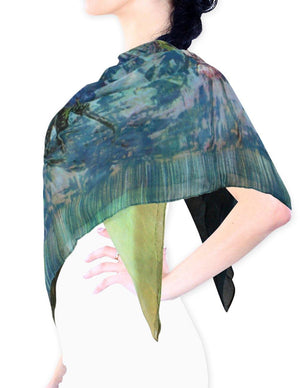 Ancient Village Life Reviving Morning Market Square Scarf Shawl - Dahlia