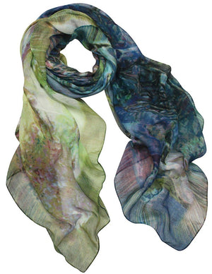 Ancient Village Life Reviving Morning Market Square Scarf Shawl - Dahlia