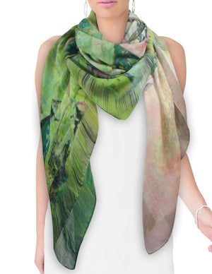 Ancient Village Life Reviving Morning Market Square Scarf Shawl - Dahlia