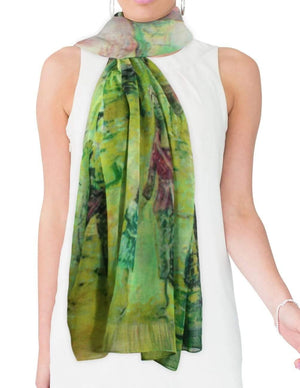 Ancient Village Life Reviving Morning Market Square Scarf Shawl - Dahlia