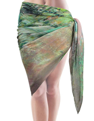 Ancient Village Life Reviving Morning Market Square Scarf Shawl - Dahlia