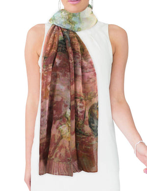 Ancient Village Life Reviving Morning Market Square Scarf Shawl - Dahlia