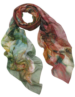 Ancient Village Life Reviving Morning Market Square Scarf Shawl - Dahlia