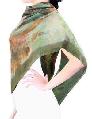 Ancient Village Life Reviving Morning Market Square Scarf Shawl - Dahlia