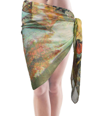 Ancient Village Life Reviving Morning Market Square Scarf Shawl - Dahlia