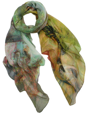 Ancient Village Life Reviving Morning Market Square Scarf Shawl - Dahlia