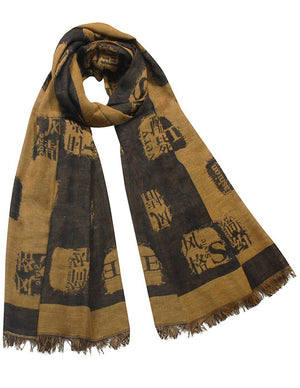 Chinese English Character Seal Stamps  Long Scarf