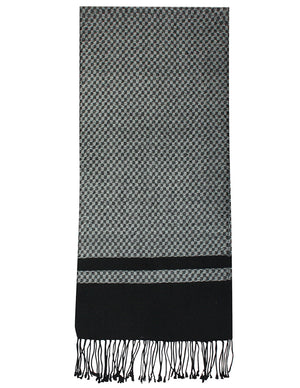 Men's Wool Blend Scarf Classy Checker Pattern and Block Striped