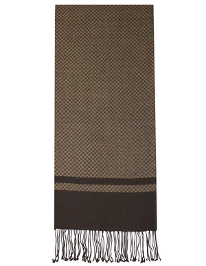Men's Wool Blend Scarf Classy Checker Pattern and Block Striped