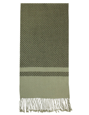 Men's Wool Blend Scarf Classy Checker Pattern and Block Striped