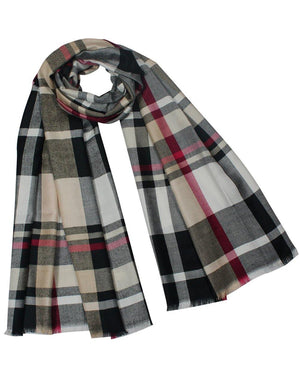 Casual Chic Plaid Stripes Long Scarf