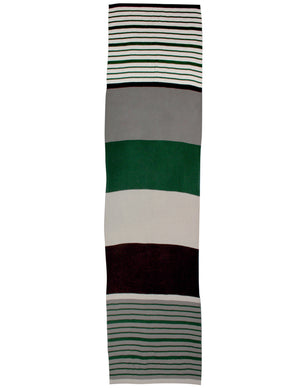 Playful Multi-Color Stripes and Solid Blocks Acrylic Long Scarf