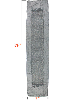 Shining Floret Flower Pattern Hand Embroidered Lace Long Scarf Shawl