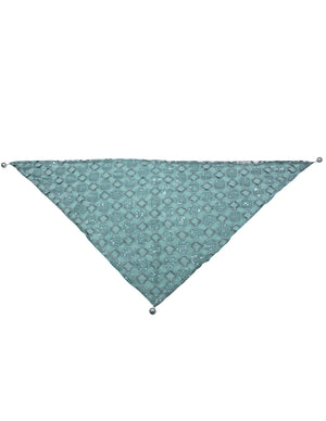 Hand Embroidered Square Shining Sequins Lace Triangle Scarf Shawl with Dangling Balls