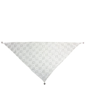 Hand Embroidered Square Shining Sequins Lace Triangle Scarf Shawl with Dangling Balls