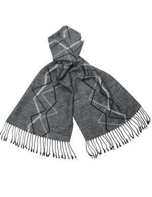 Reversible Freestyle Zigzag Silky Cashmere Feel Long Scarf