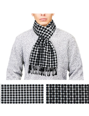 Reversible Classic Checkers Silky Cashmere Feel Long Scarf