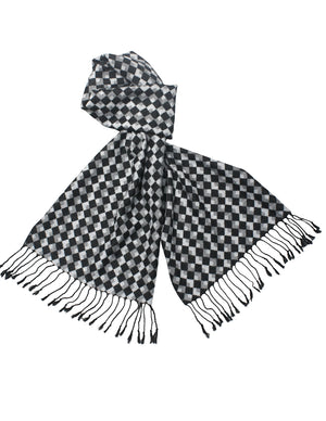 Reversible Classic Checkers Silky Cashmere Feel Long Scarf