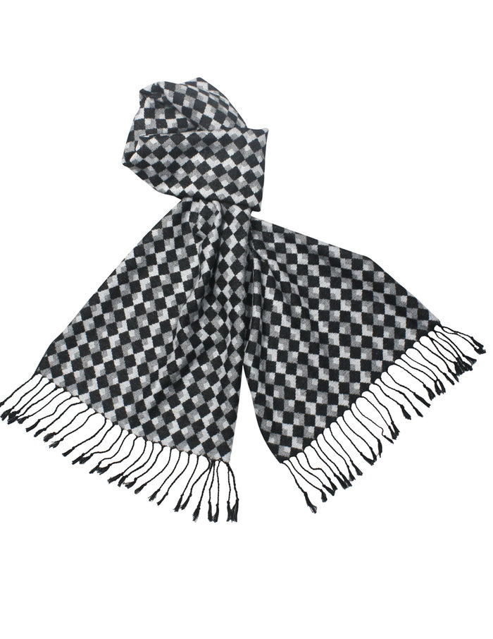 Reversible Classic Checkers Silky Cashmere Feel Long Scarf