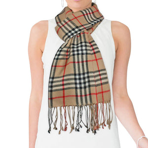 100% wool Scarfs Wraps and Shawls Classic Plaid - Dahlia