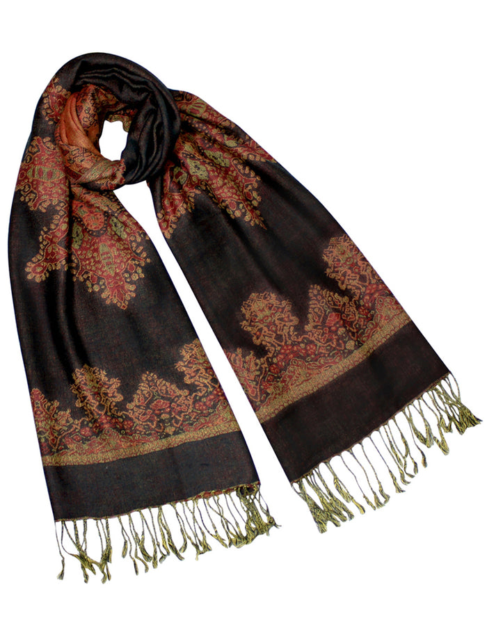 Rayon Snowflake Flower Reversible Long Scarf Shawl