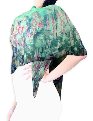 [product type] | Calla Lily Chiffon Square Silk Scarf | Dahlia