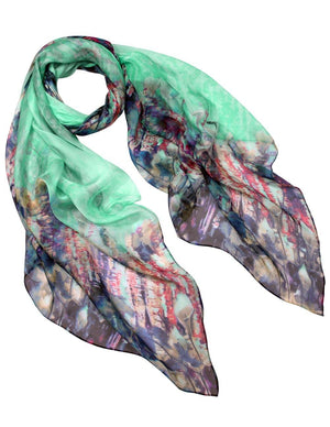 [product type] | Calla Lily Chiffon Square Silk Scarf | Dahlia