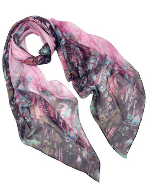 [product type] | Calla Lily Chiffon Square Silk Scarf | Dahlia