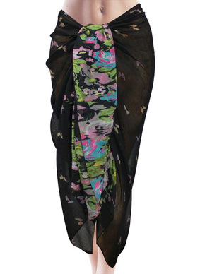 Butterfly Flower Garden Sheer Long Scarf Shawl