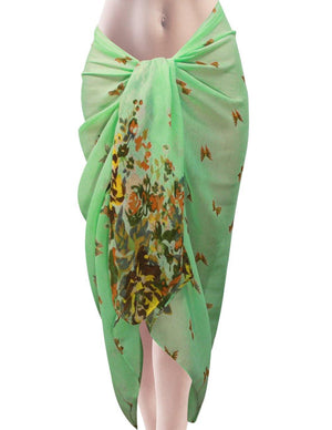 Butterfly Flower Garden Sheer Long Scarf Shawl