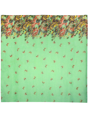 Butterfly Flower Garden Sheer Long Scarf Shawl